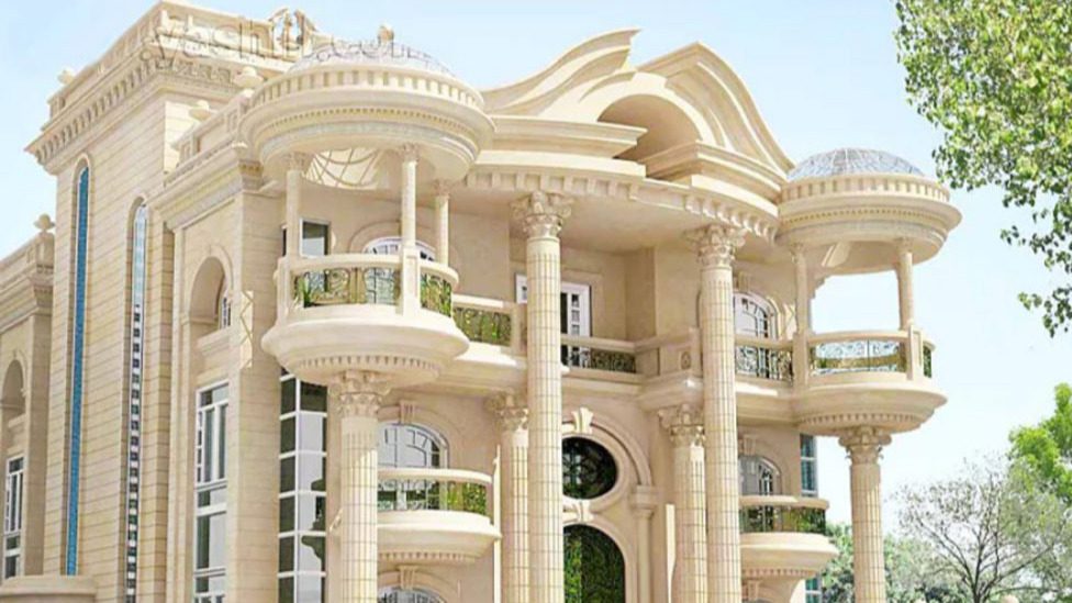 Classic facade of the building Classic facade of the building