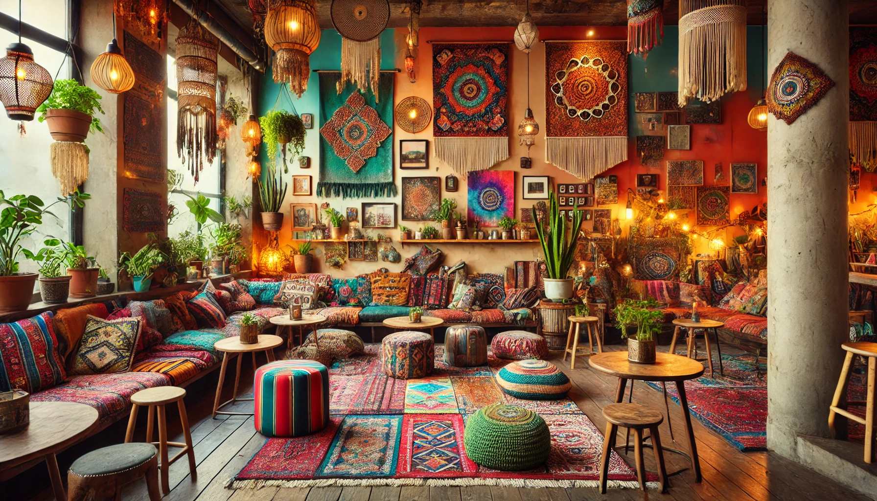 طراحی کافی شاپ سبک بوهمین (Bohemian)