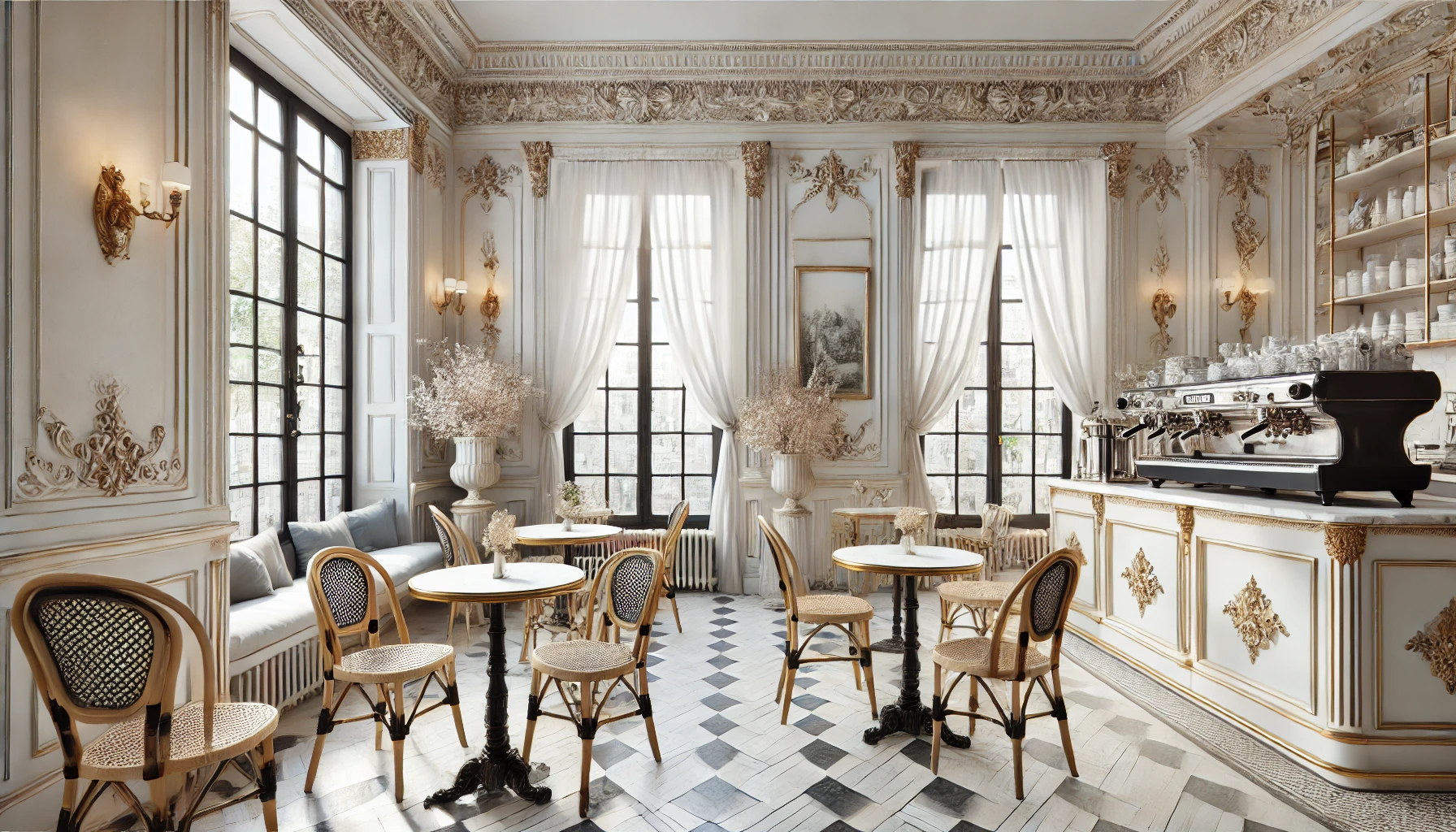 طراحی کافی شاپ سبک فرانسوی (Parisian)