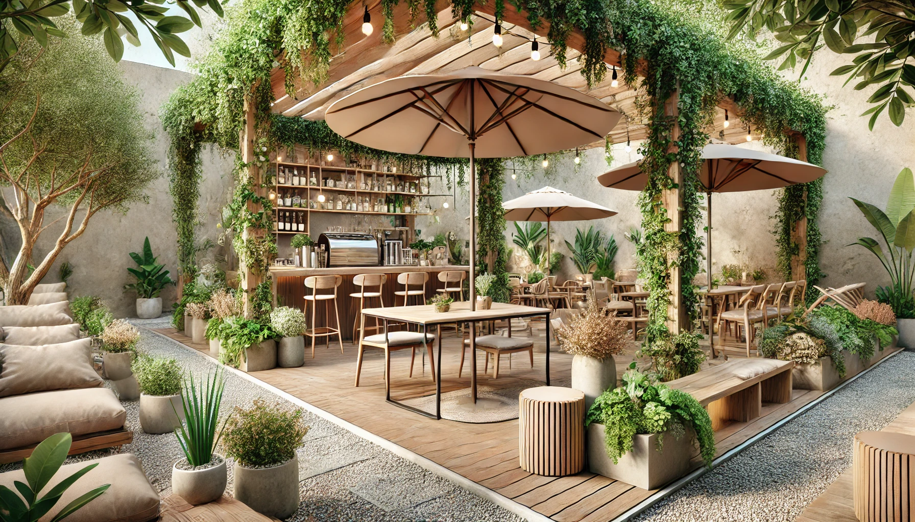 طراحی کافی شاپ سبک فضای باز (Outdoor)