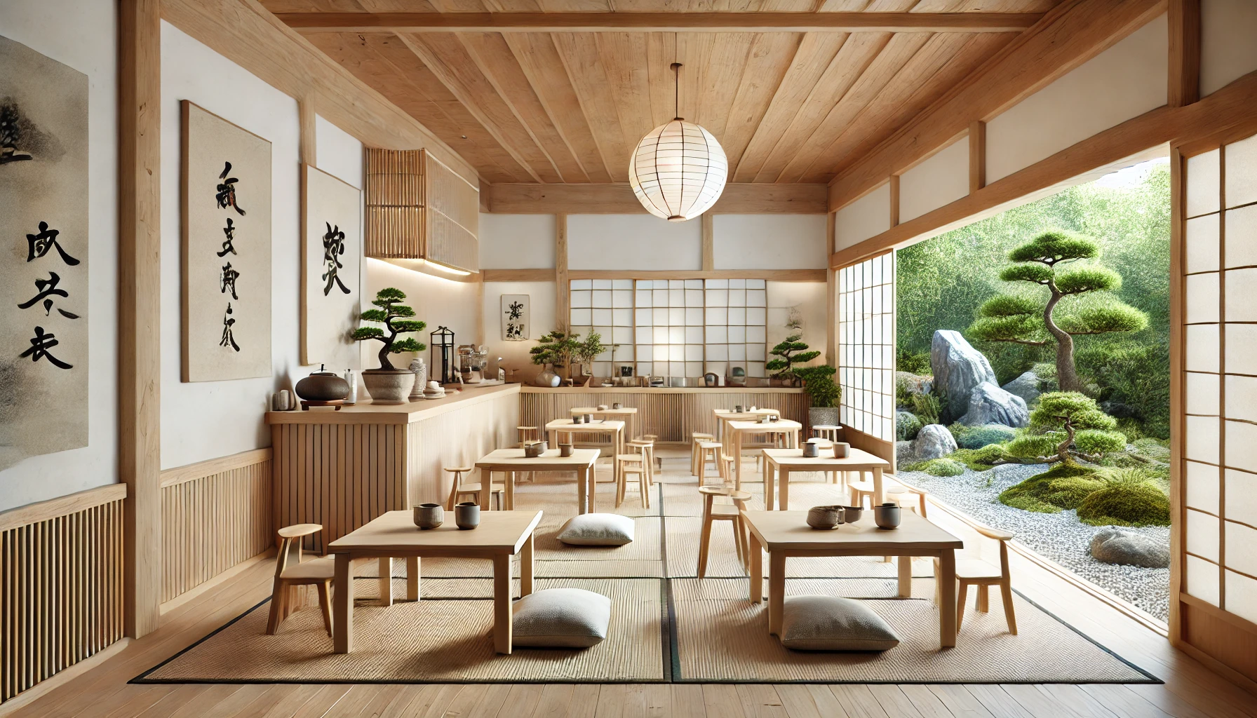 طراحی کافی شاپ سبک ژاپنی (Japanese)