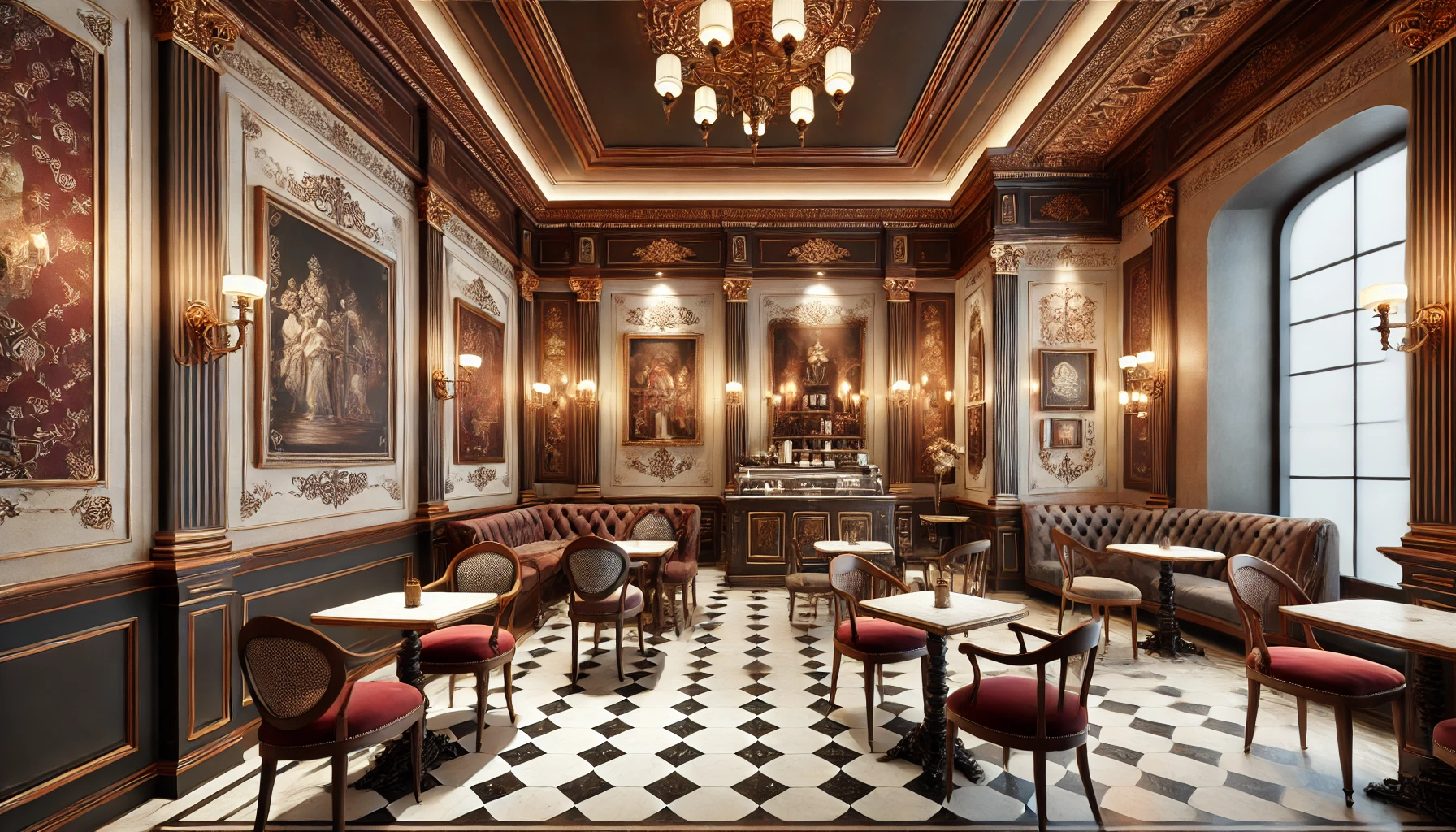 طراحی کافی شاپ سبک کلاسیک (Classic)